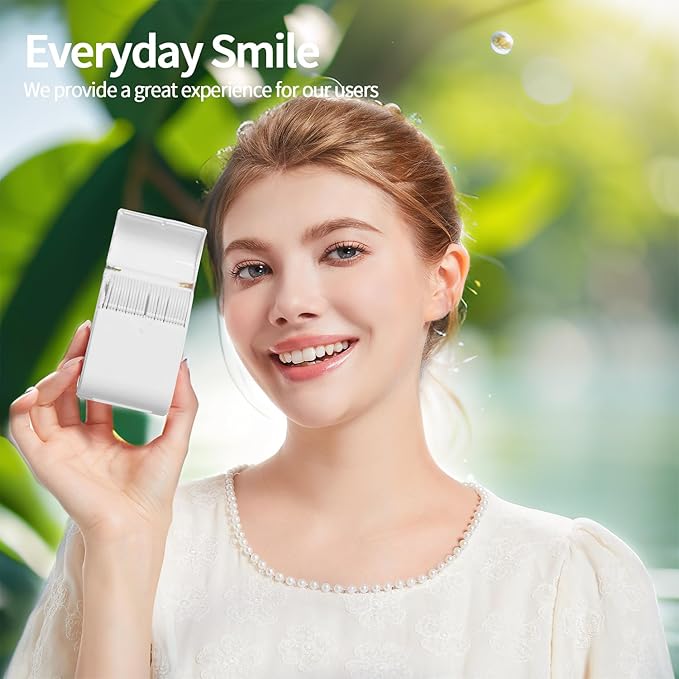 Portable Dental Floss Picks Case 2 Box，52 Count Flosser a Box – Travel Dental Hygiene Kit with Floss Stick and Toothpick Cases -White，Mint Flavored, Twin Line Design.