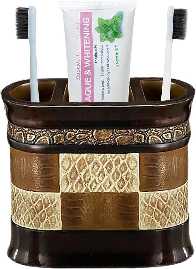Zahari Home Zambia Stylish Tooth Brush Holder Modern Classic Luxury Decor Animal Print Western Design Toothbrush Holder