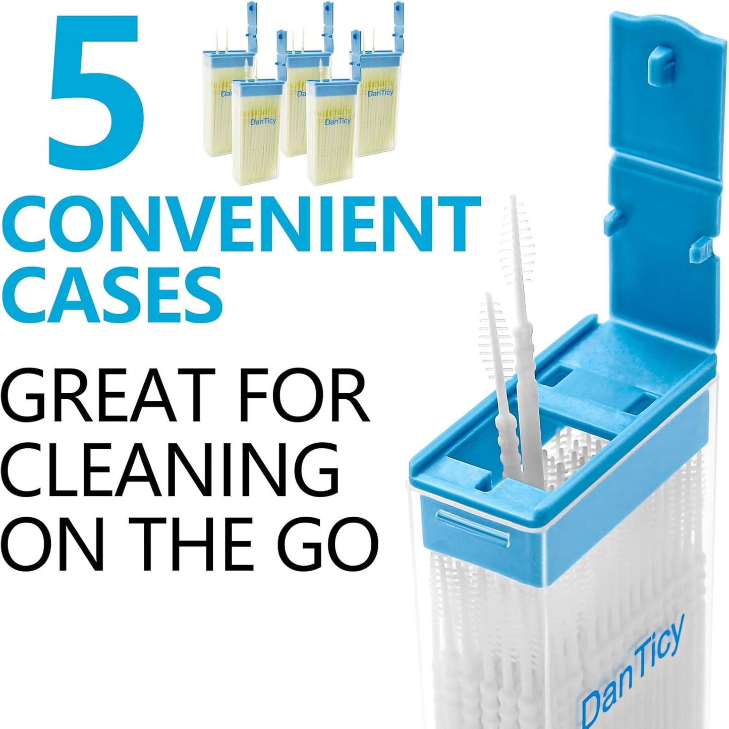 Brushpicks Interdental Toothpicks,Soft Bristle Dental Floss Picks Toothpicks,Helps Removes Plaque and Debris Between Your Teeth 600PCS (Pack of 5) Coconut