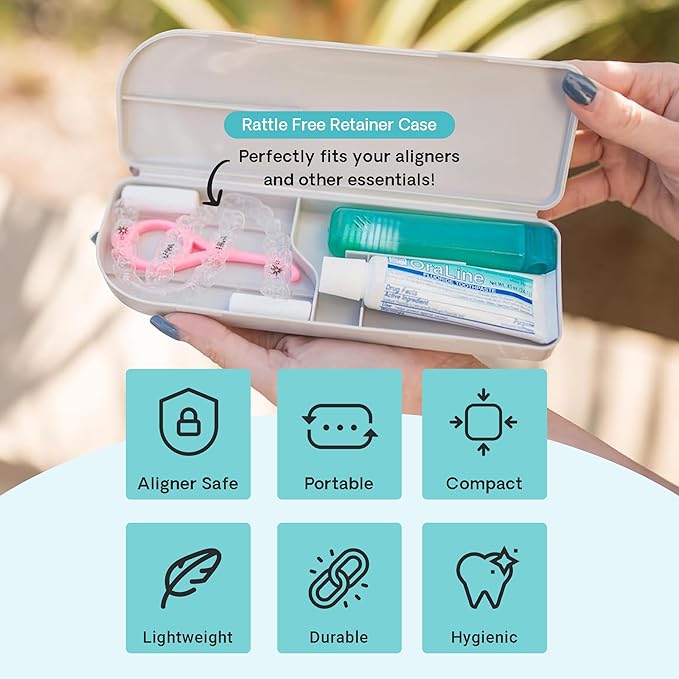 Capsule Dental - Dental Retainer Travel Case, Silicone Retainer Case for Aligners, Mouthguards, and More, Dental Kit Oral Care Tools with Travel Toothbrush and Aligner Removal Tool