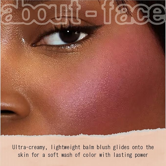 about-face Cheek Freak Blush Balm – Buildable Cream Blush with Hyaluronic Acid & Meadowfoam Seed Oil – Vegan, Cruelty-Free, Clean Beauty – 0.35 oz (Shagged– Bright Berry)