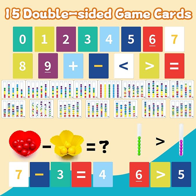 Counting and Color Sorting Toys Set, Fine Motor Skills, Preschool Learning Toys Color Recognition and Math Learning Games, Educational Toy Gift for Kids Age 3 4 5 6Year Old Boys Girls