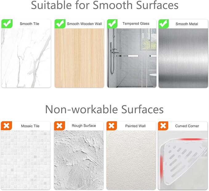 Sotfamily Shower Caddy Corner, 2 Pack Adhesive Corner Shower Shelves for Bathroom Organizers and Storage, Rust Free Plastic Rack for Bathroom Accessories & Decor, Crystal