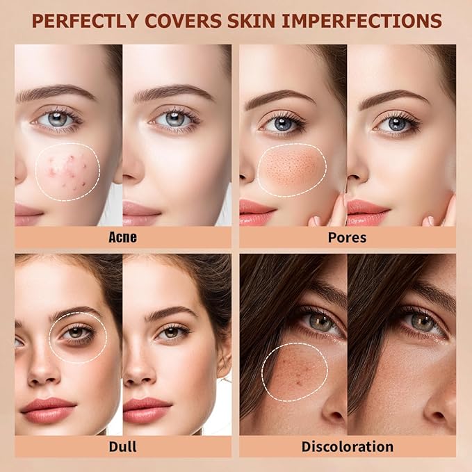 QIC Concealer,Natural Color Correcting Concealer for Women,Full Coverage Makeup for Face Eye Body,Nourishing Makeup for a More Even Complexion(Deep Skin Tone, 1.36 Fl Oz)