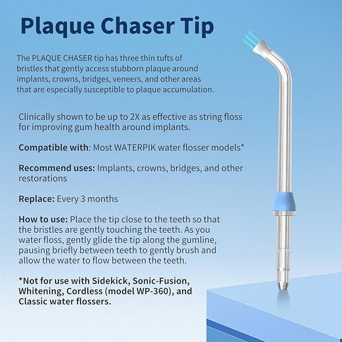 Replacement Heads for Waterpik, Replacement Picks for Water Pik Water Flosser (6 Plaque Chaser Tips)