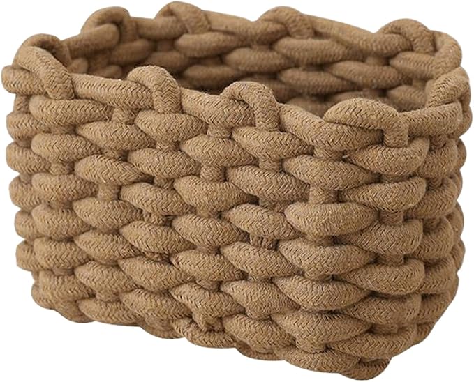 babys Room Toy Holder - 20x16x13cm Rope Storage Basket, Home Clothes Organizer, Desk Shelf Bin, Bathroom Laundry Carrier, Pantry Storage Basket, Living Room Organizer For Keeping Kids Items Garments