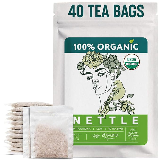 Nettle Tea Organic (40 Tea Bags) - Stinging Nettle Leaf TeaBags – Ortiga Tea for Optimal Health, Immune Support, Kidney - Te de Ortiga Organico Natural