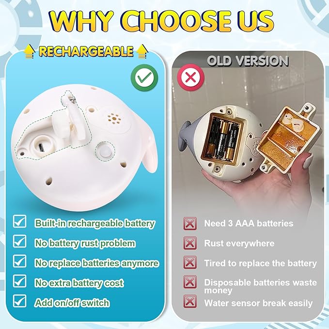 Gigilli Baby Bath Toys, Bath Toys for Kids Ages 1-3, 1 2 3 Year Boy Girl Gift Christmas Stocking Stuffers for Babies 6-12-18 Months Light Up Whale Bath Toy Sprinkler Toddler Birthday Bathtub Water Toy