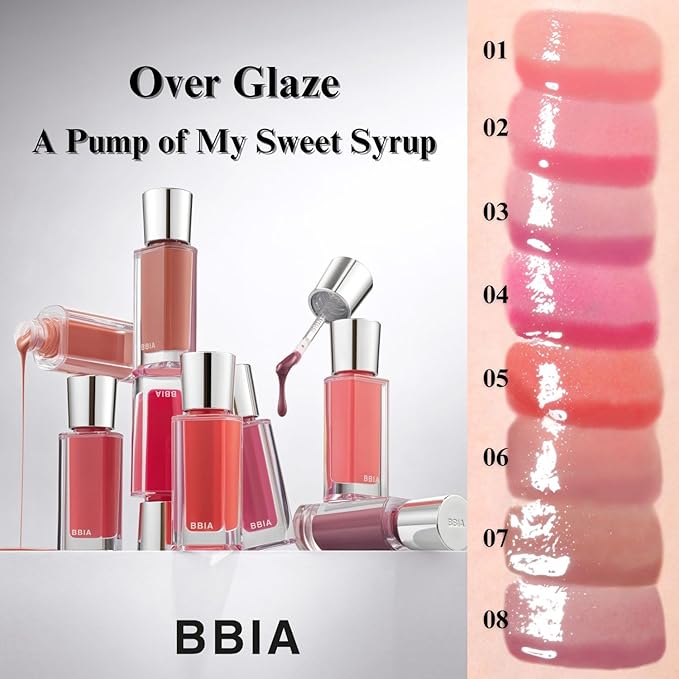BBIA Over Glaze Lip Gloss - Plumping & Volumizing Glossy Lip Tint with High-Glow Glassy Shine Finish, Naturally Moisturizing, Non-Sticky, Lightweight, Vegan, Korean Makeup (07 WALNUT SYRUP)