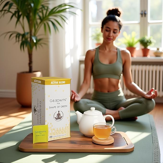 Goodwyn Pure Green Tea Bags – 200 Count Family Size Tea | Indian Herbal Green Tea with Grassy Flavor & Delicate Aroma | Plastic Free Individually Wrapped Tea Bags | Green Tea Sampler Gift Set, Low Caffeine Eco-Friendly Pack