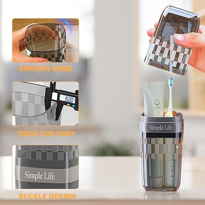 Tooth Brush Holder for Travel, Covered Toothbrush Case, Portable Travel Toothbrush Holder, Toothbrush Travel Case Carrier for Camping, Bathroom, School, Business Trips (Clear)