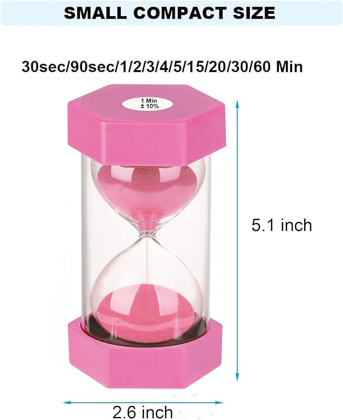 Sand Timer 30 Minute Hourglass, SuLiao Colorful Sand Watch, Lager Pink Sand Clock, Reloj de Arena 2 Minuto, Plastic Hour Glass Sandglass Timer for Kids, Games, Classroom, Kitchen, Decoration