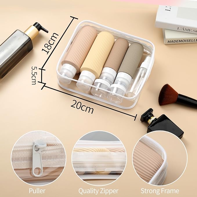 16 Pack Travel Bottles for Toiletries, Large 6oz Silicone Travel Containers, Leak Proof Refillable Liquid Shampoo And Conditioner Travel Essentials