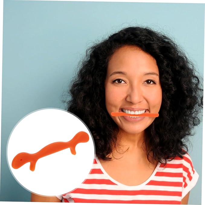 minkissy 2pcs Smile Practice Tool Silicone Mouth Muscle Trainer for Speech Clarity and Face Compact Exerciser for Women and Girls to Smiles and Tone Lips