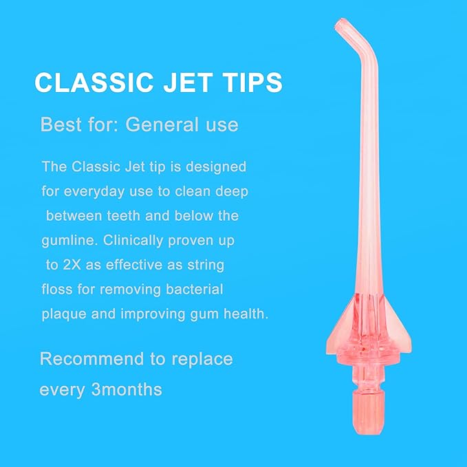 Replacement Water Flosser Tips for COSLUS Oral Irrigator, Dental Flosser Jet Tips Compatible with COSLUS C20 (F5020E), E40 (WFP14), C31 (F5023), C50, and C51 Water Flosser (Pink)