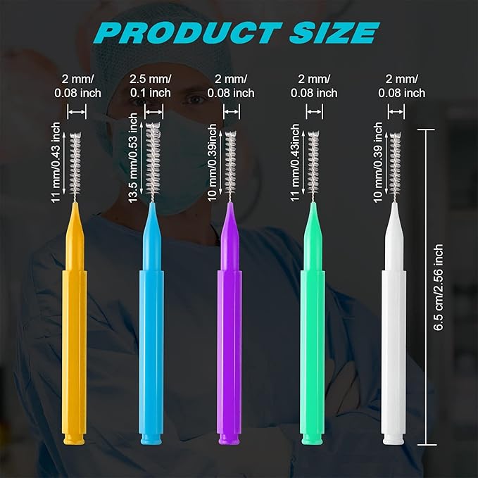 350 Pieces Braces Brush for Cleaner Interdental Brushes Kit Flosser for Braces Dental Braces Cleaner Braces Floss Picks Flossing Head Oral Dental Hygiene Flosser Tooth Cleaning(Basic Colors)