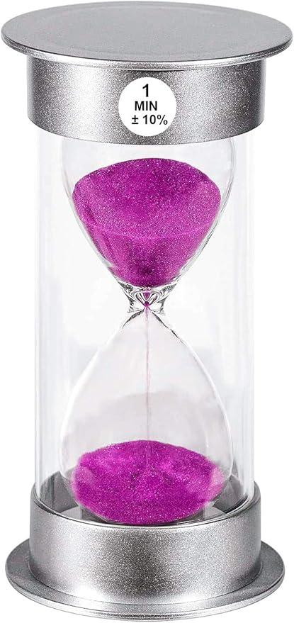 SuLiao Sand Timer, 1 Min Hourglass - Large Purple Sand Clock - Unbreakable Plastic for Kids, Games, Classroom, Kitchen, Decoration