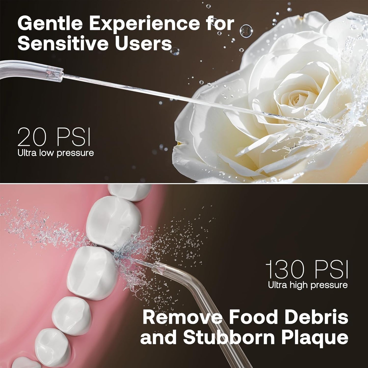 Bitvae Water Dental Flosser Teeth Pick, Cordless Flosser for Travel with 6 Jet Tips, 3 Modes 5 intensities, IPX7 Waterproof Portable & Rechargeable Oral Irrigator Cleaner, White