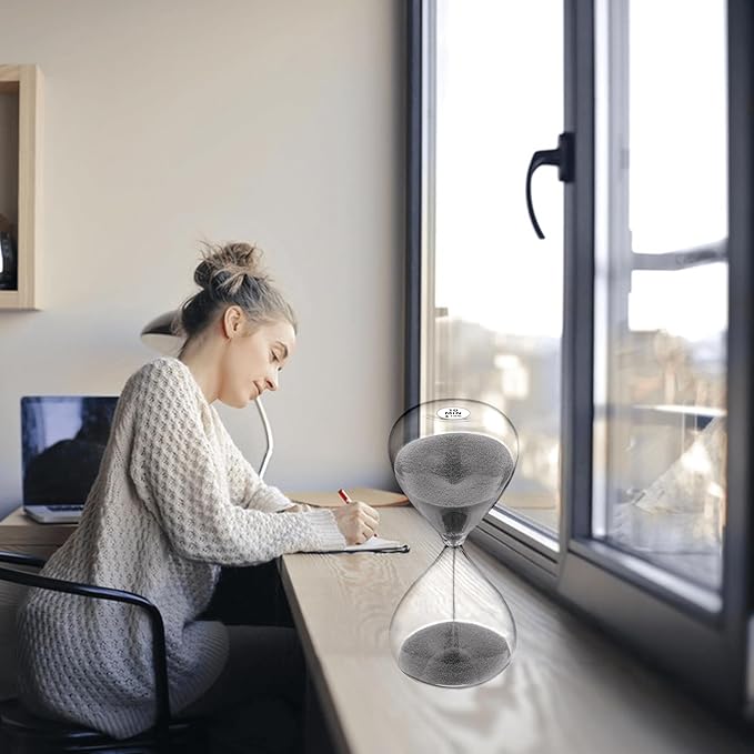 SuLiao Hourglass Sand Timer 10 Minute,5.1 Inch Black Sand Clock 10 Min, Extra Reloj De Arena, Unity Hour Glass Sandglass for Kids, Games, Classroom,Desk, Office Home Decor