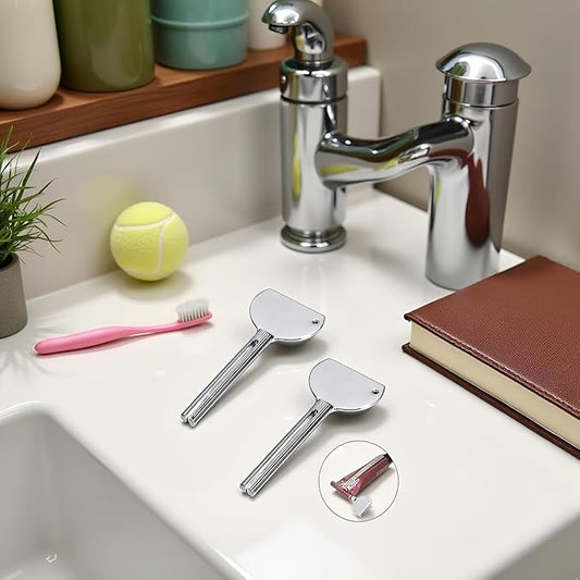 2PCS Stainless Steels Metal Tube Squeezer Keys Tube Squeezer Tool, Salon Toothpaste Tube Squeezers Toothpaste Squeezer,Daily Living Tube Squeezing Aids