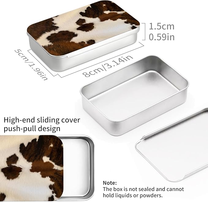 Portable Dental Floss Case, Refillable Cute Travel Floss Dispenser for Men & Women, Pocket Travel Floss Picks Case for Purse, Backpack, Bag Brown Cowhide Print