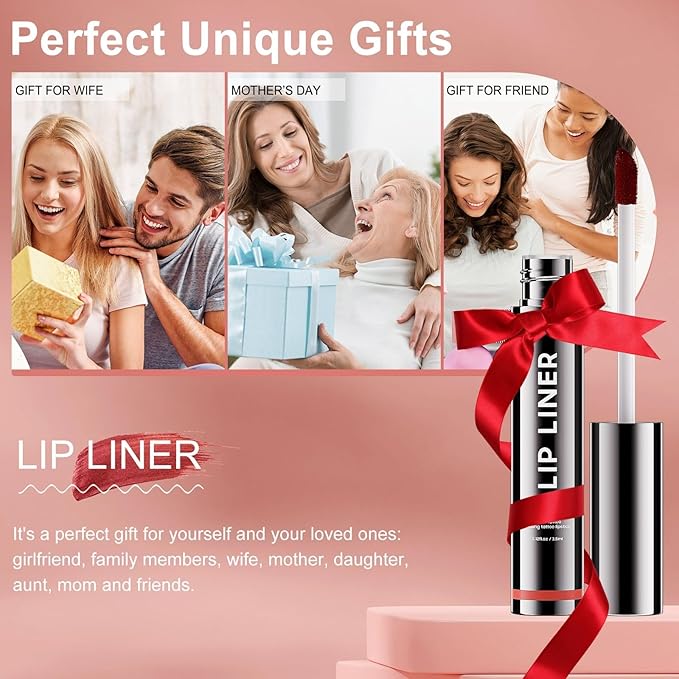 OETUIOW Lip Stain, Lip Gloss Lightweight Waterproof Stay on All Day, Smudge-proof Natural Finish, Vegan & Cruelty-Free, Stocking Stuffers for Teen Girls (Coral)