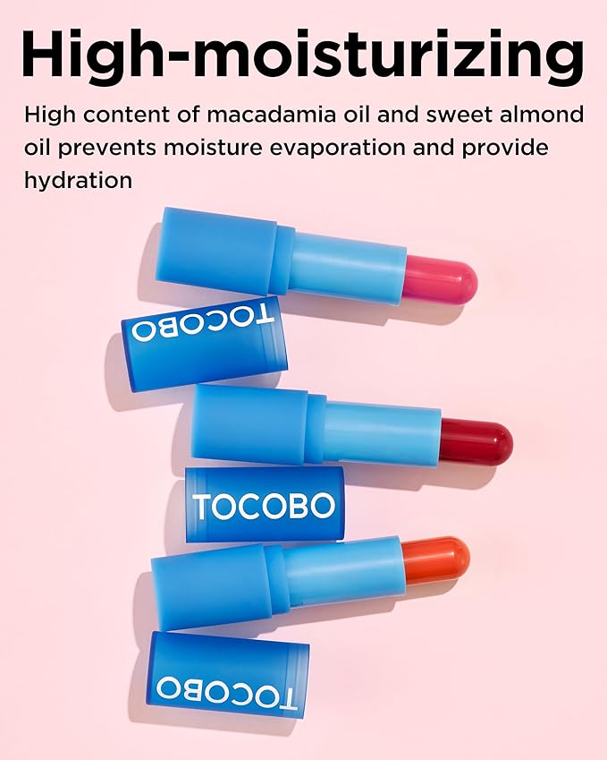 TOCOBO Powder Cream Lip Balm – Vegan Korean Soft Matte Lipstick Balm for Velvet Finish - Moisturizing & Blurring Effect – Lightweight Powdery Texture, Rose Burn, 0.12oz.