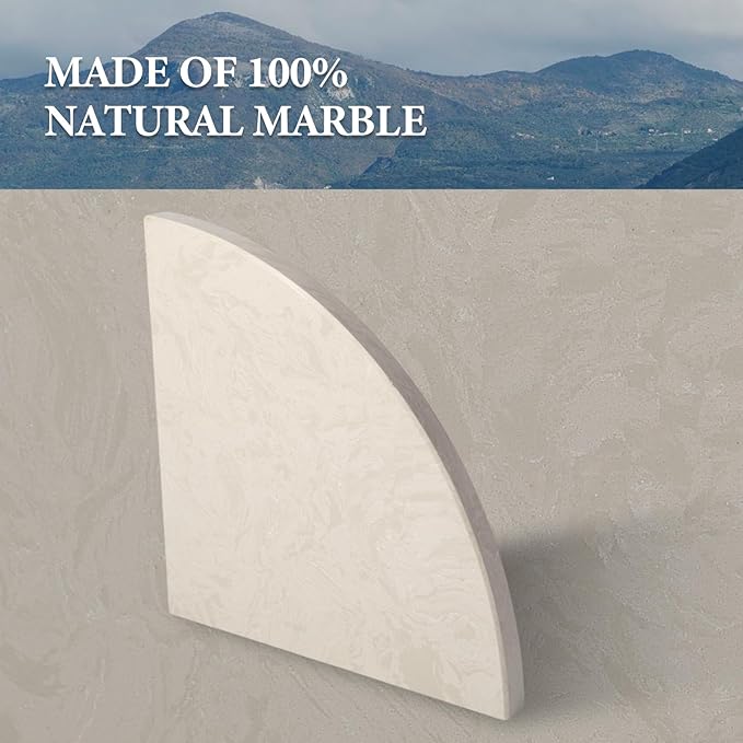 Koville 10'' Natural Marble Shower Corner Shelf for Bathroom, Wall Mounted Stone Corner Shower Caddy 1 Layer, No Drilling, Modern, Polished, Durable, Conical, Bathroom Storage - 1 Item