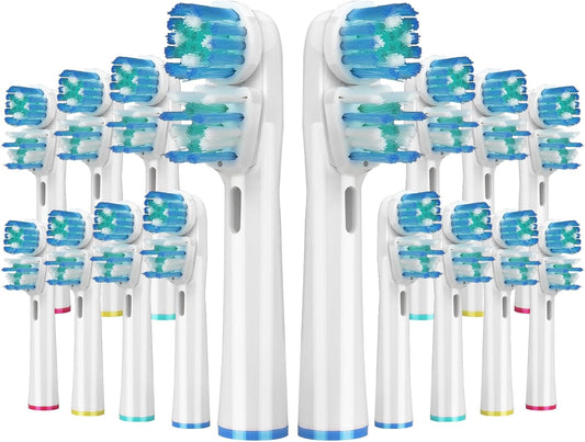 16 Pcs Double Heads Replacement Toothbrush Heads Compatible with Oral B Braun,Electric Toothbrush Heads Refill for Pro 500/1000/1500/3000/7000/8000/9600