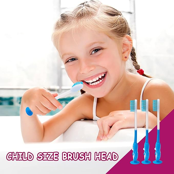 50pcs Toddler Toothbrush Set - Kids Manual Toothbrushes, Soft Bristles, Suction Cup, Age 2+