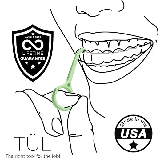 TÜL | Only Invisalign Remover Tool Made in the USA | Lifetime Replacements | Ortho Recommended Aligner Remover Tool & Retainer Remover Tool | Green 4 Pack | Top Invisalign Accessories