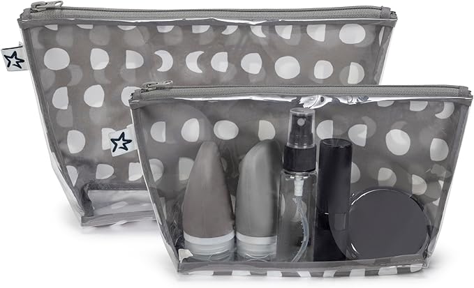 Tiny Twinkle Diaper Bag Organizing Pouches | Mess-Proof Clear Front Travel Organizer Bags | TSA Approved Toiletry Bag Set for Baby and Mom Essentials