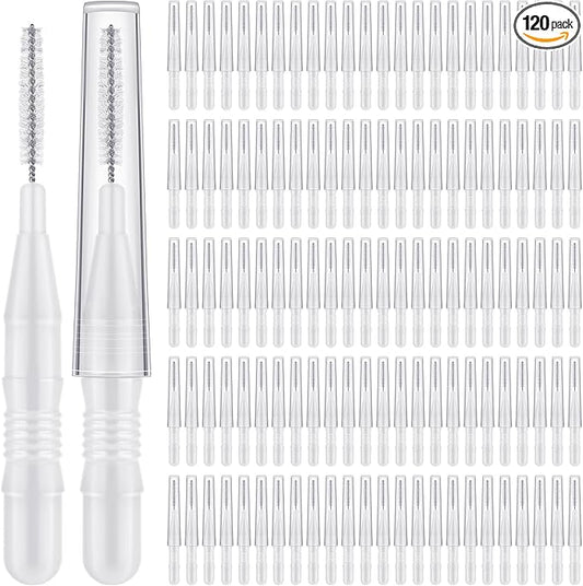 120 Pieces Braces Dental Brush Flosser for Cleaner Interdental Brushes Between Teeth with Soft Bristles 360° Bendable Toothpick Dental Tooth Flossing Oral Dental Hygiene