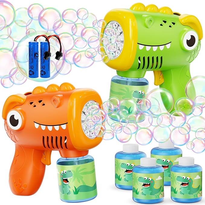 Boys Toys for 3-8 Year Old: 2 Pack Bubble Gun Machine Rechargeable, Kids Toys Birthday Gifts for 3 4 5 6 7 8 Years Old Boy Girls Toddlers Ages 3-5 Valentines Easter Outdoor