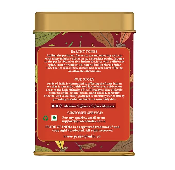 Pride of India | Chai Royale Exquisite Spiced Tea 1 oz (28.3 gm) | 15 Pyramid Full Leaf Individually Wrapped Tea Bags | 100% Natural Blend of Black Tea & Spices |Bold & Spicy Flavor