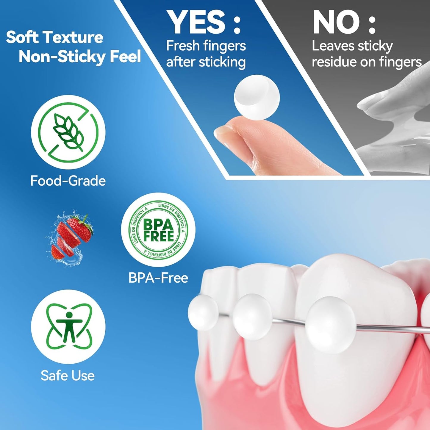 Braces Wax Dots Orthodontic Wax for Braces 140 Individually Wrapped Dental Kit for Wires Strawberry