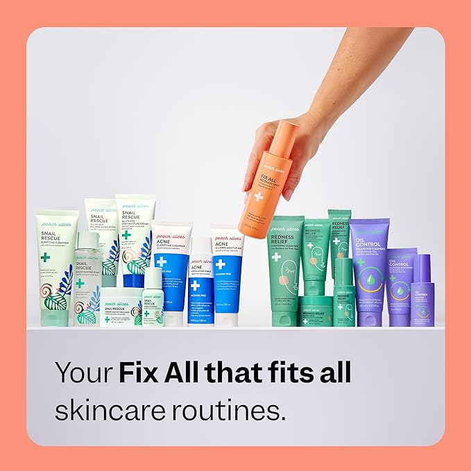 Peach Slices - Fix All Recovery Spray (4 oz) - Purify, Soothe, & Relieve - Zits, Stressors, & Redness - Hypochlorous Acid Spray - Electrolyzed Water - Vegan & Cruelty Free - Korean Skin Care & Beauty