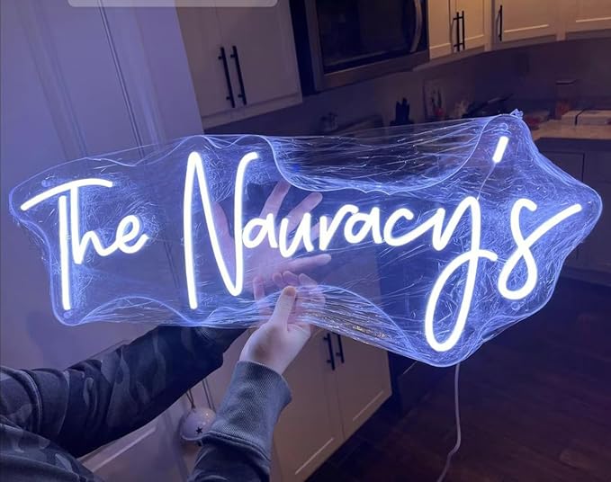 Custom Neon Signs Personalised Large Led Neon Lights Sign Customizable for Wall Decor Wedding Birthday Party Bedroom Bar Shop Name Logo Lights (Optional 16" to 55")