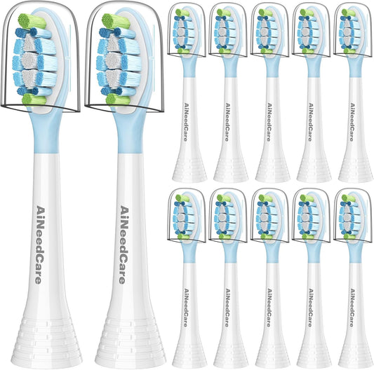 12 Pack Toothbrush Replacement Heads for Philips Sonicare, Electric Brush Heads Compatible with Phillips Sonic Snap-on Care Head (White)