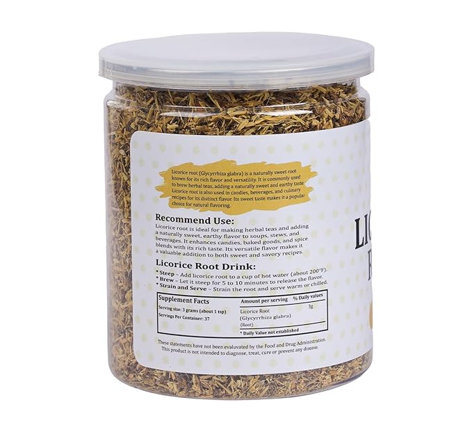 Licorice Root 4oz, Cut and Sifted, 100% Pure & Natural Dried Licorice Root, Premium Quality, Ideal for Tea, Herbal Blends, and Wellness Uses - By Yogi’s Gift®