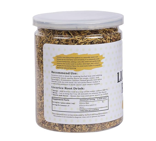 Licorice Root 4oz, Cut and Sifted, 100% Pure & Natural Dried Licorice Root, Premium Quality, Ideal for Tea, Herbal Blends, and Wellness Uses - By Yogi’s Gift®
