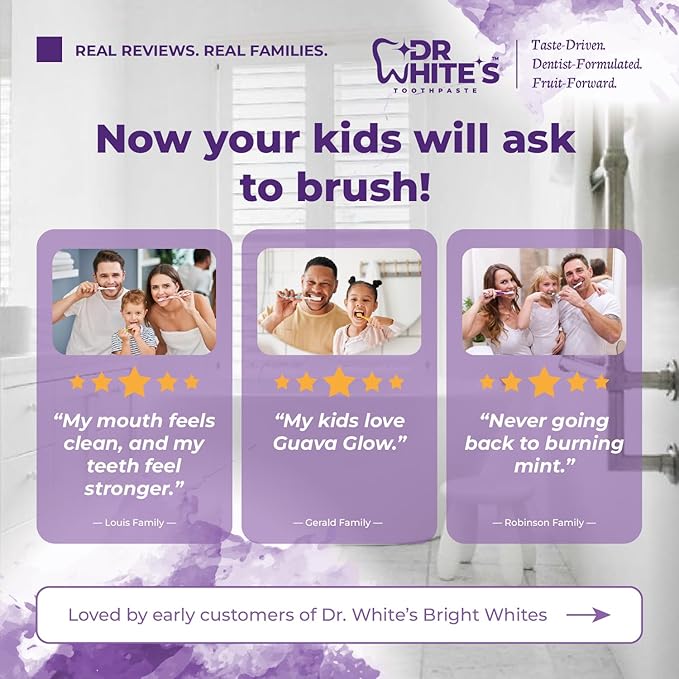 Dr. White’s Fluoride-Free nHA Toothpaste; Dentist-Formulated, Nano Hydroxyapatite + Xylitol, Sensitivity Relief Complex™, Mint-Free, Enamel Safe, Swallow-Safe (3.5 Oz, Passion Fruit Kiss)