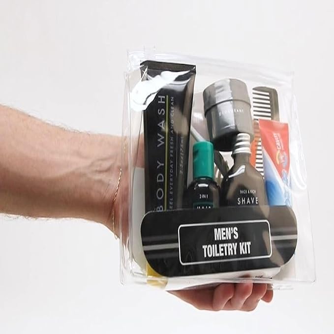 25 Pack of Homeless Care Package Supplies Bulk Summer Hygiene Travel Kits for Men, 13 Piece Travel Size Toiletries, Summer Homeless Essentials Supplies in Bulk