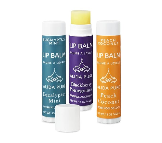 Fruit Mint Lip Balm Collection, Vegan Set, Bees Wax Free, Coconut Oil Free, with Organic Jojoba and Avocado Oil, Vitamin E, Natural Moisturizer For Dry Cracked Lips, 3 Tube Set
