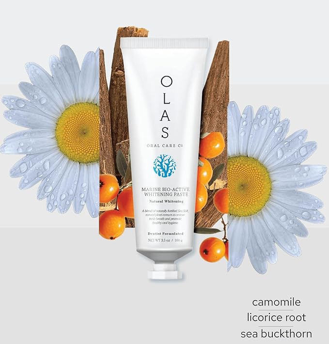 OLAS Oral Care Duo – Marine Bio-Active Toothpaste (3.5oz) & Alcohol-Free Mouthwash (200ml) – Fluoride-Free, SLS-Free, Dentist-Formulated for a Healthy Oral Microbiome