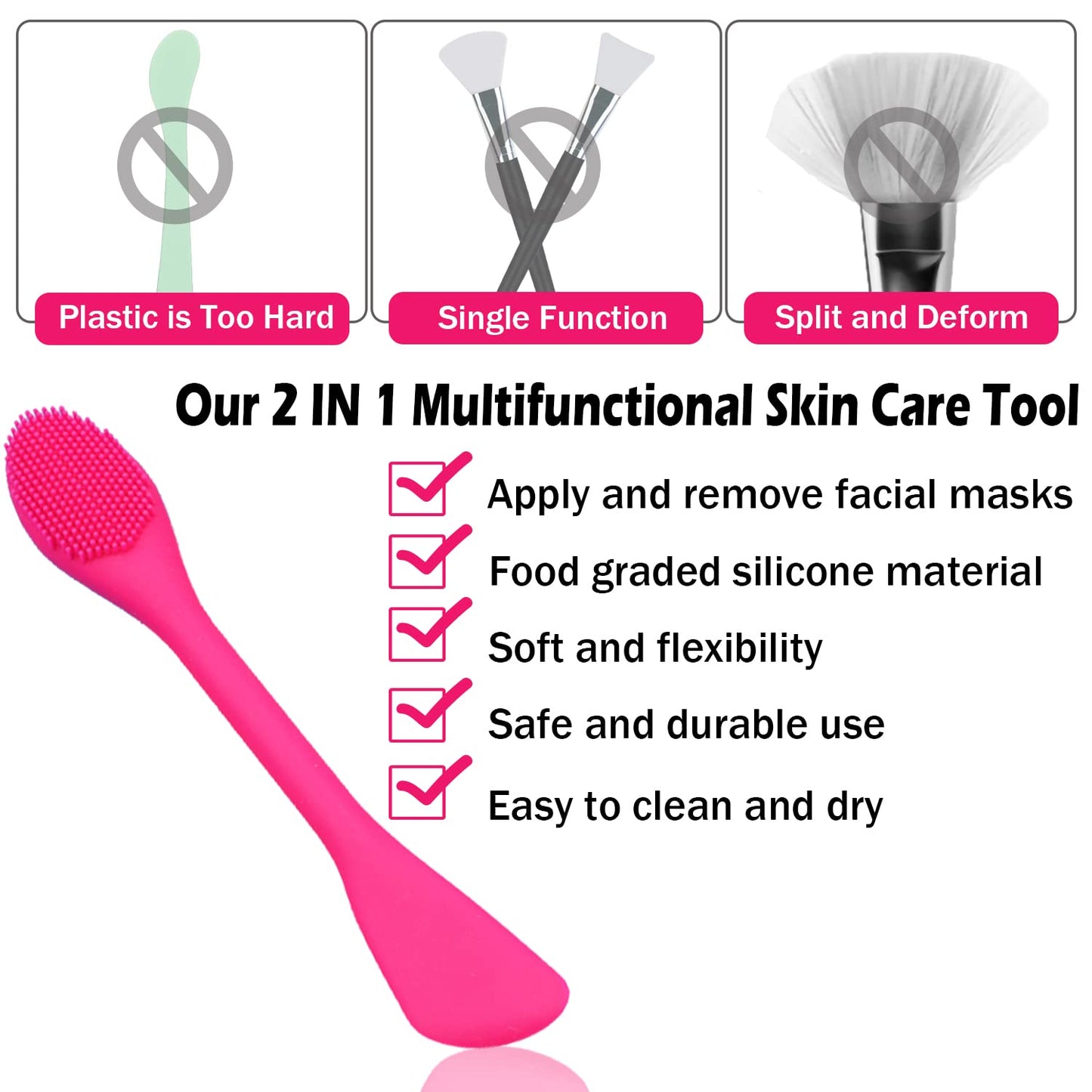 Silicone Facial Cleansing Brush Pores Cleaner,Remove Blackhead,Remove Acne,Face Massager,Applicator,Spatula,Mud Mask,DIY,Cream,Face Washing Clean,Body Lotion