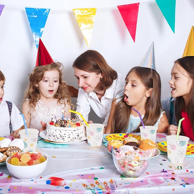 Lamosi 3 oz Bathroom Paper Cups 300 Pack, Floral Disposable Small Mouthwash Drinking Cup for Water, Coffee, Sample, Tasting and Dessert