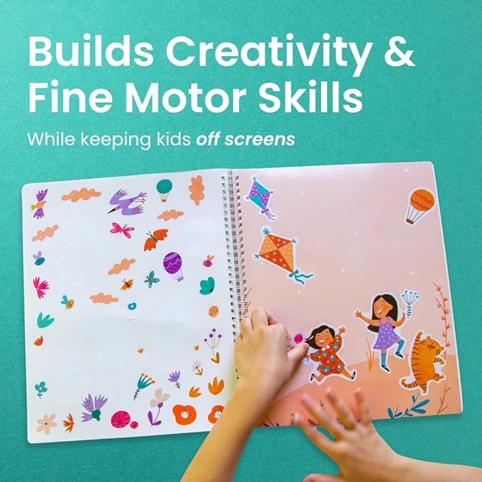 Whimsical Sticker Book Activity for Kids, Into The Forest by Cupkin, Toddler Airplane Travel Essentials, 500+ Stickers for Kids 12 Scenes + Coloring Book Pages, Crafts Ages 2-8