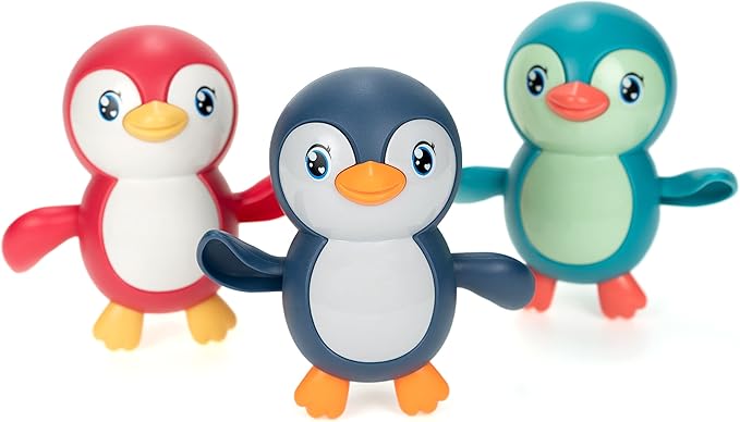 DUCKBOXX XX Bath Toys Wind up Backstroke Swimming Penguins for Kids 18M+ (3pcs)