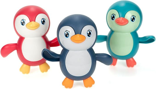 DUCKBOXX XX Bath Toys Wind up Backstroke Swimming Penguins for Kids 18M+ (3pcs)
